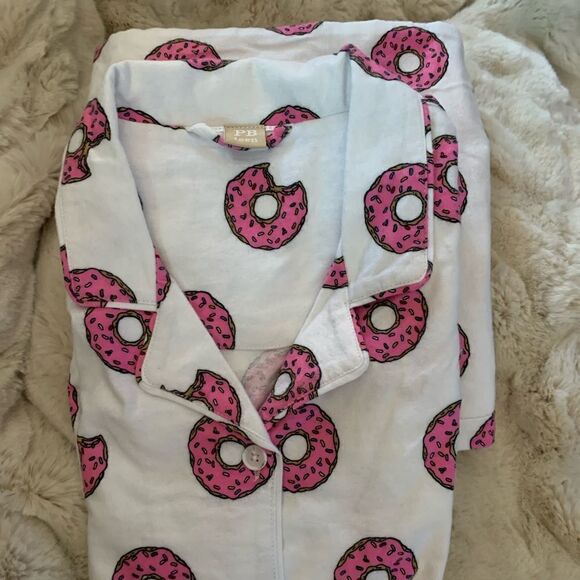 Pottery Barn Teen Simpsons Donut Pajamas Flannel M - Picture 5 of 5